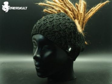 black cord dread accessories, winter dreadlocks, flauschiges Dread Stirnband, oversize, dreadmuetze, dread, headband, drealocks, oversize accessoires